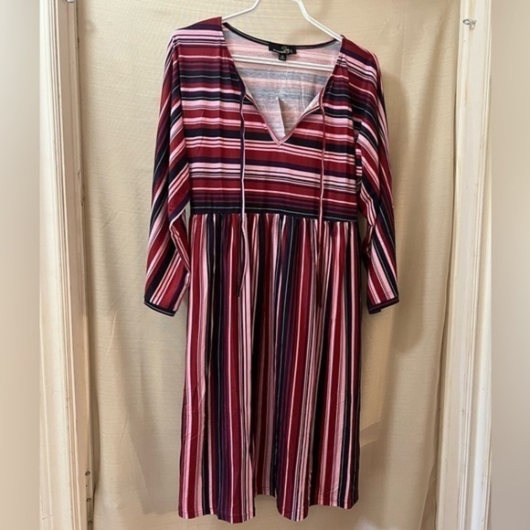⚫️ BOHO Suzanne Betro striped fun coloured summer dress size medium - Picture 1 of 8